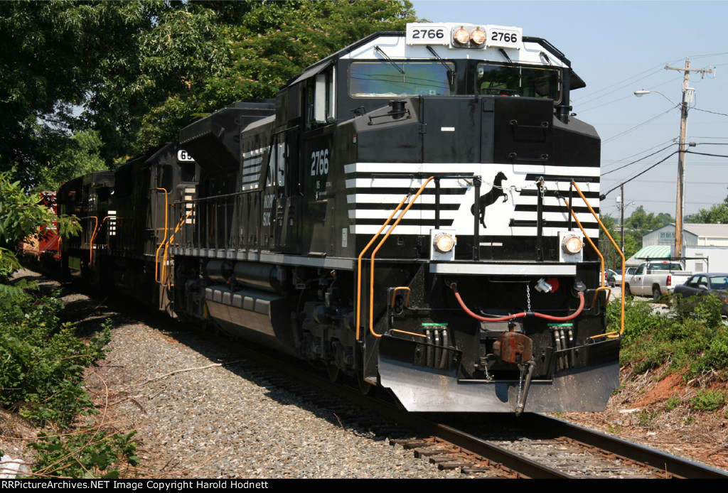 NS 2766 leads an all EMD lashup on train P30, waiting to enter the yard